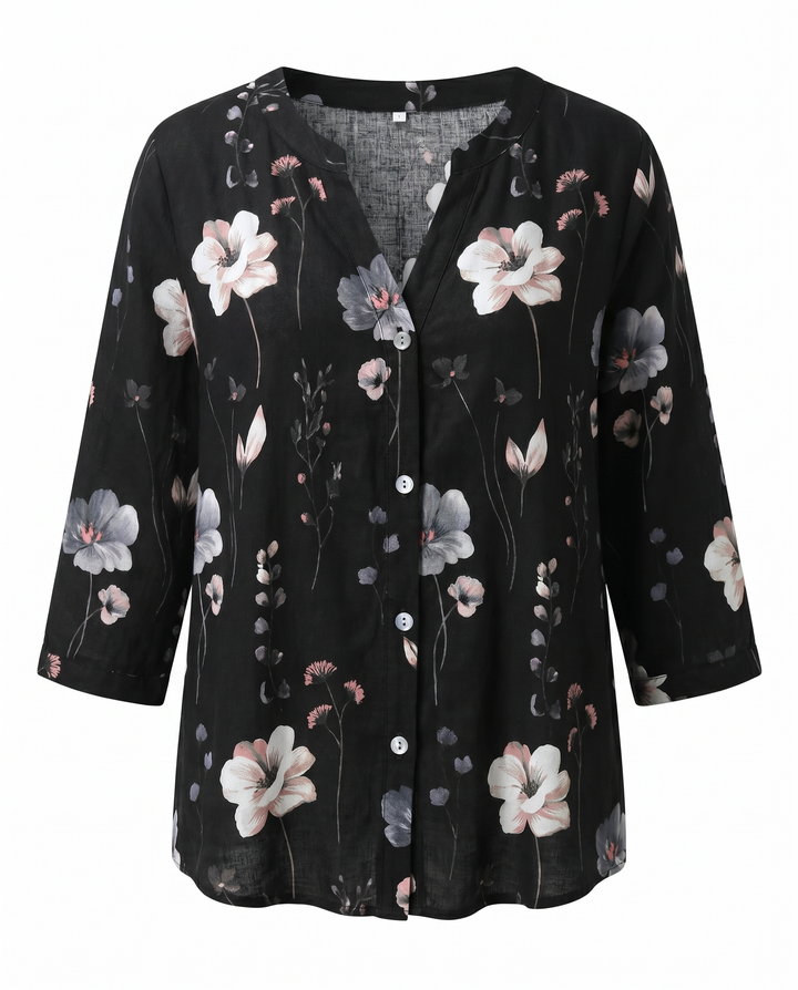 Tira | Blouse with V-Neck and Three-Quarter Sleeves for Women