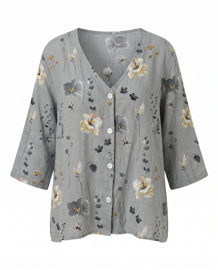 Tira | Blouse with V-Neck and Three-Quarter Sleeves for Women