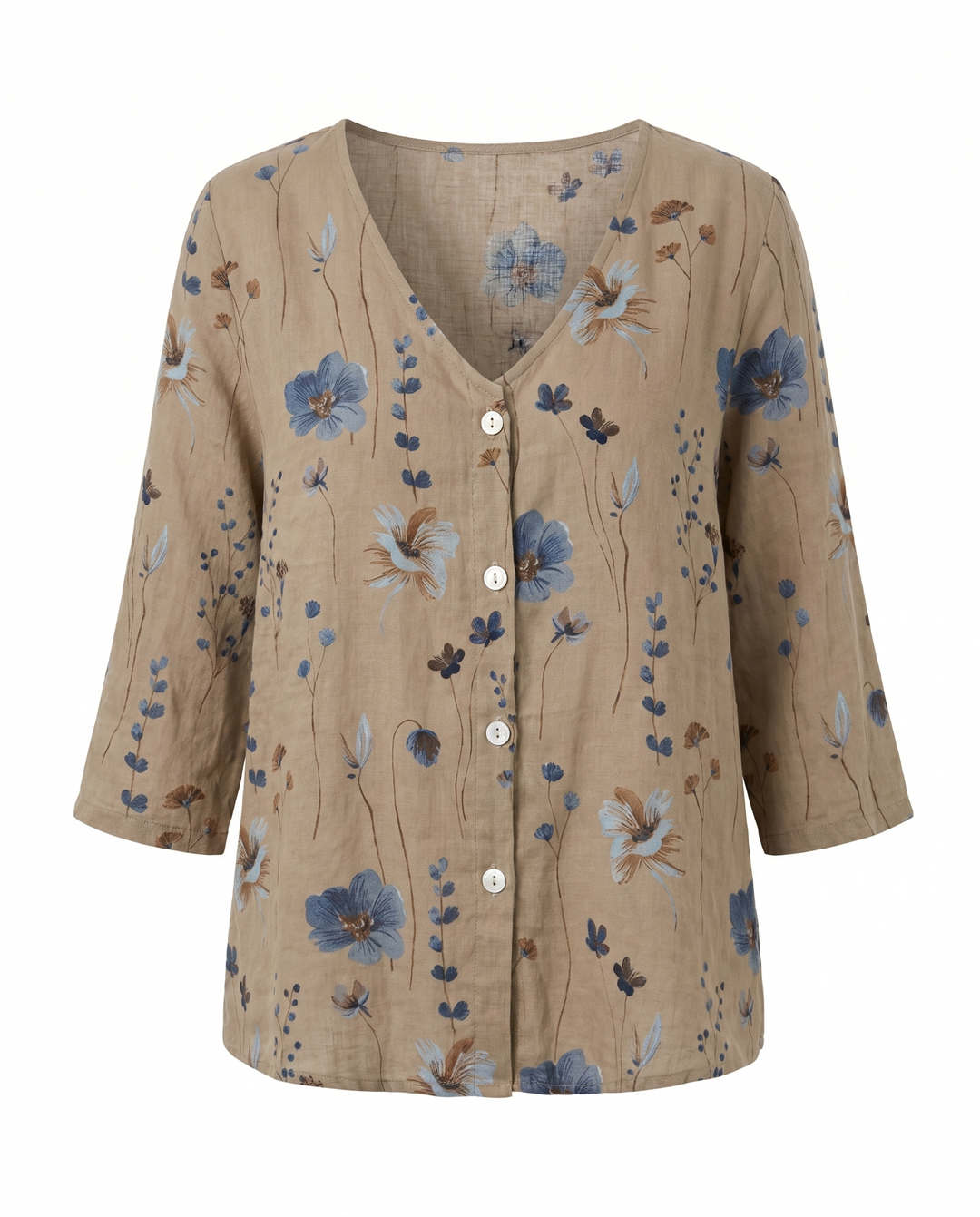 Tira | Blouse with V-Neck and Three-Quarter Sleeves for Women